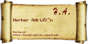 Herber Adrián névjegykártya
