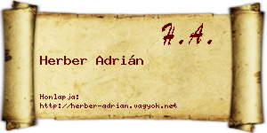 Herber Adrián névjegykártya